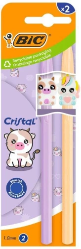 Długopis Cristal  Pastel Figurine Purple wkład niebieski 1,0mm Bic (526273)
