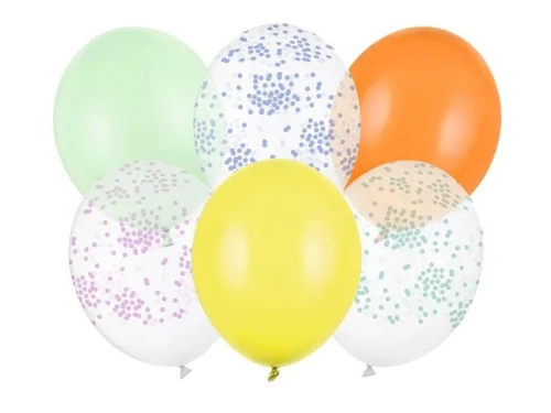 Balon gumowy Konfetti mix 300mm Partydeco (SB14P-366-000-6)