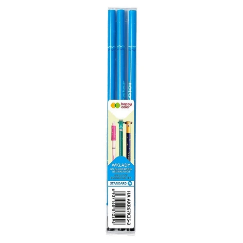 Wkład do długopisu wymazywalny usuwalny wkład niebieski 0,5mm Happy Color (HA AKR67K35-3)