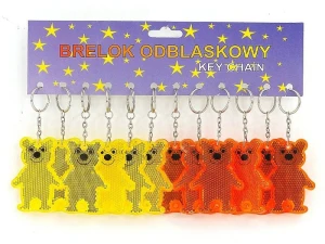 Brelok zawieszka odblaskowa miś wys.7cm, karta 12sz Adar (216631)
