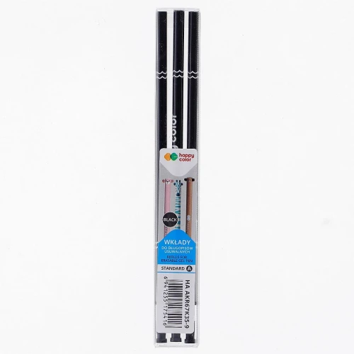 Wkład do długopisu wymazywalny wkład czarny 0,5mm Happy Color (HA AKR67K35-9)