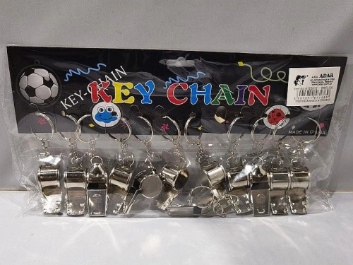 Brelok gwizdek metal karta 12szt Adar (571389)