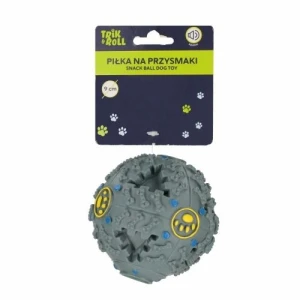 Gadżet Piłka dla psa z dźwiękiem 9cm na przysmaki  szara Trik Roll (560688)