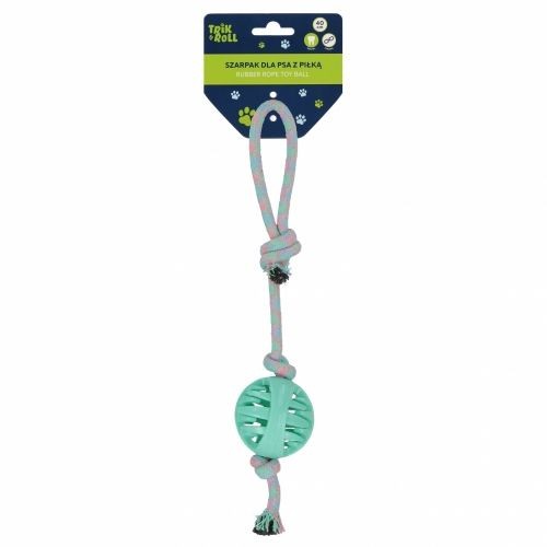 Gadżet Zabawka dla psa Szarpak 40 cm z piłką zielony Trik Roll (560884)