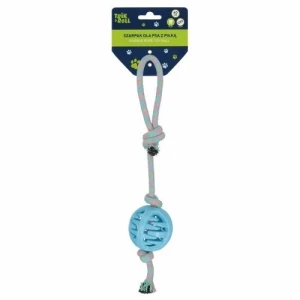 Gadżet Zabawka dla psa Szarpak 40 cm z piłką niebieski Trik Roll (560710)