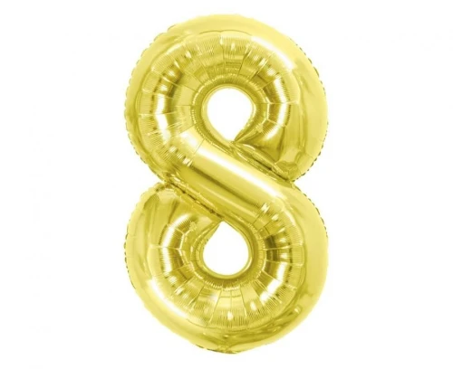 Balon foliowy Cyfra 8, Light gold, 85 cm Godan (BC-HLG8)