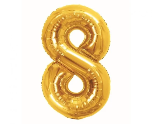 Balon foliowy Cyfra 8, Royal gold, 85 cm Godan (BC-HRG8)