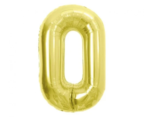 Balon foliowy Cyfra 0, Light gold, 85 cm Godan (BC-HLG0)