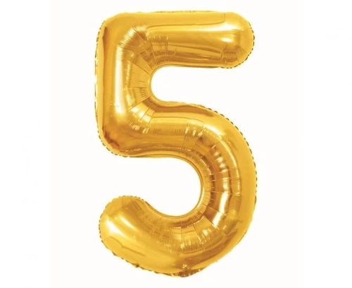 Balon foliowy Cyfra 5, Royal gold, 85 cm Godan (BC-HRG5)