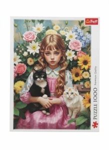 Puzzle Dziewczynka z kotami 1000 el. Trefl (10976)