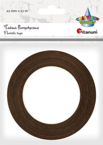Taśma specjalnego przeznaczenia Craft-Fun Series taśma florystyczna 12x27 [mm x m] brązowa Titanum (303/12)