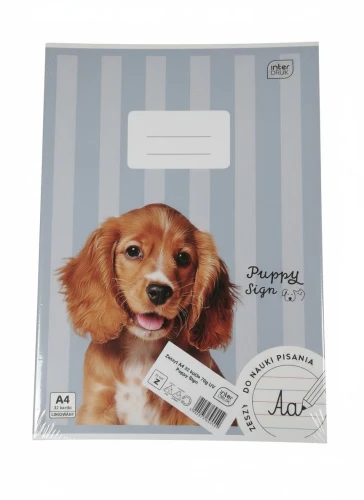 Zeszyt A4 PUPPY SIGN 32k. 70g trzy linie Interdruk