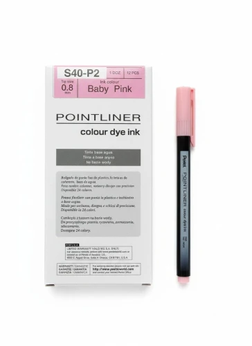 Cienkopis kreślarski POINTLINER BABY PINK 0,4mm 1kol. Pentel (S40-P2)