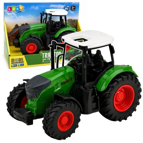 Traktor Rolniczy Farmerski Gospodarski Gumowe Koła Biało Zielony 1:24 Lean (29783)