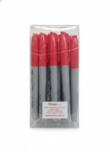 Marker permanentny STINGER wkład czerwony 1,5mm okrągła końcówka Toma