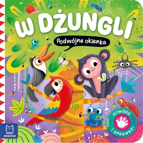 Książka dla dzieci W dżungli. Podwójne okienka. Otwórz i sprawdź! Aksjomat