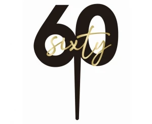 Dekoracja na tort Topper na tort 60. urodziny „sixty” Godan (PF-TO60)