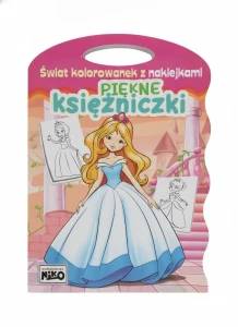 Książeczka edukacyjna Świat kolorowanek z naklejkami. Piękne księżniczki Niko