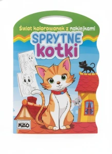 Książeczka edukacyjna Świat kolorowanek z naklejkami. Sprytne kotki Niko