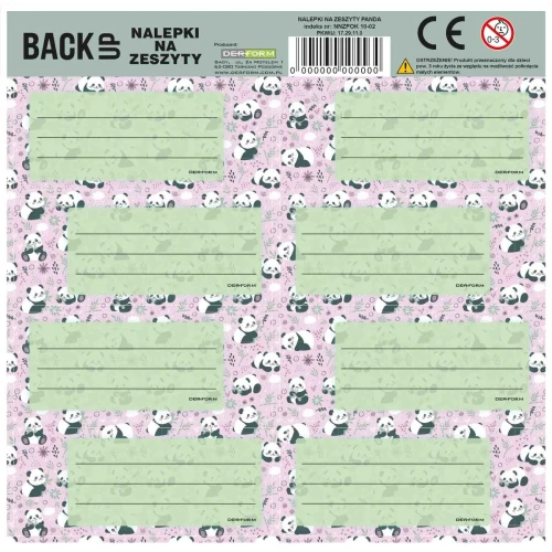 Naklejka na zeszyt Panda Derform (NNZPA11)