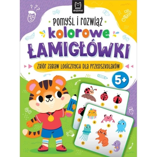 Książka dla dzieci Pomyśl i rozwiąż kolorowe łamigłówki Aksjomat