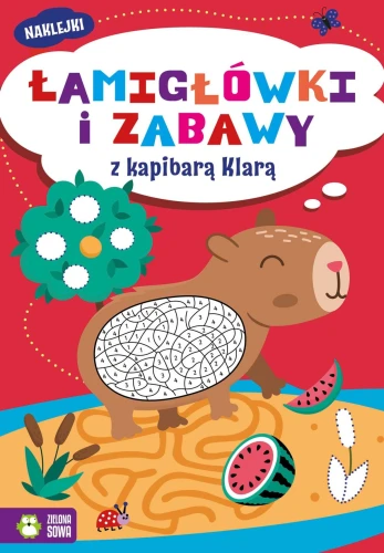 Książka dla dzieci Łamigłówki i zabawy z kapibarą Klarą Zielona Sowa