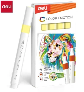 Marker specjalistyczny akrylowy (63) wkład żółty okrągła końcówka Deli (EC193A-LEMON YELLOW)