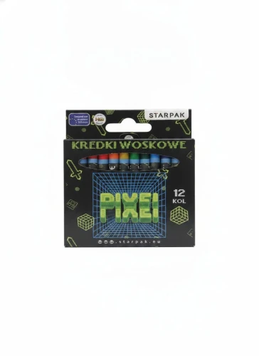 Kredki świecowe Pixel game 12 kol. Mega Creative (580605)