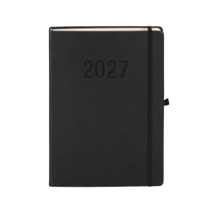 Kalendarz książkowy (terminarz) 2027 MEMOFIX dziennyy A4 Antra (czarny)