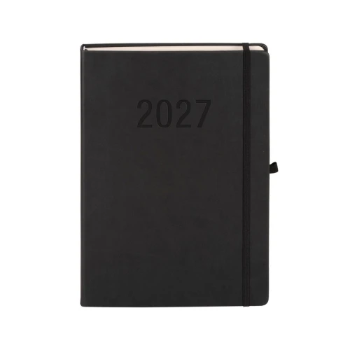 Kalendarz książkowy (terminarz) 2027 MEMOFIX dziennyy A4 Antra (czarny)