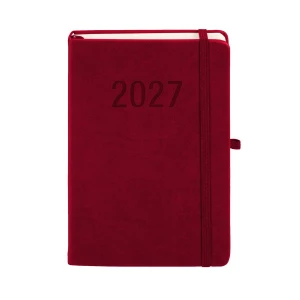 Kalendarz książkowy (terminarz) 2027 MEMOFIX dzienny A5 Antra (bordowy)