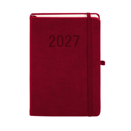 Kalendarz książkowy (terminarz) 2027 MEMOFIX dzienny A5 Antra (bordowy)