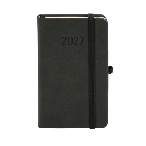 Kalendarz książkowy (terminarz) 2027 MEMOFIX tygodniowy A6 Antra (czarny)