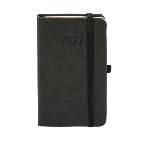 Kalendarz książkowy (terminarz) 2027 MEMOFIX tygodniowy A6 Antra (czarny)