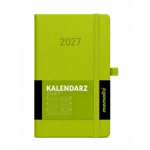 Kalendarz książkowy (terminarz) 2027 MEMOFIX tygodniowy A6 Antra (limonkowy)