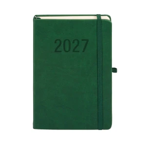 Kalendarz książkowy (terminarz) 2027 MEMOFIX dzienny A5 Antra (zielony)