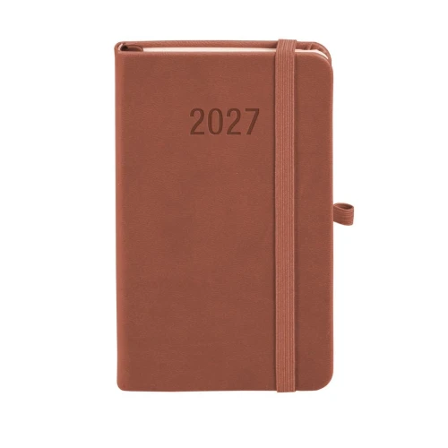 Kalendarz książkowy (terminarz) 2027 MEMOFIX tygodniowy A6 Antra (MOCHA MAUSSE)