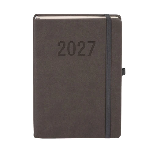 Kalendarz książkowy (terminarz) 2027 MEMOFIX dzienny A5 Antra (grafitowy)