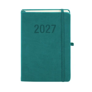Kalendarz książkowy (terminarz) 2027 MEMOFIX dzienny A5 Antra (turkusowy)