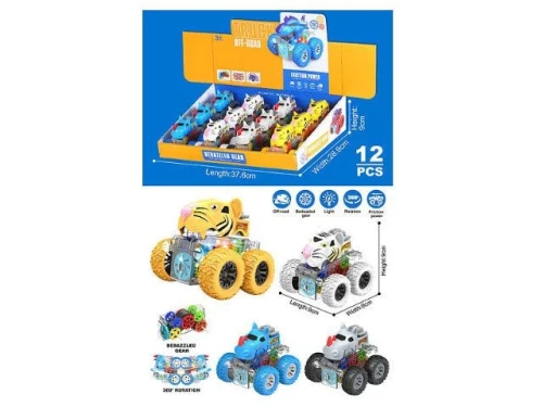 Samochód AUTO ZWIERZAK 9CM ZE ŚWIATŁEM Bigtoys (BA3936)