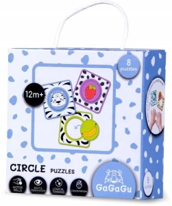Puzzle GAGAGU Z DZIURKĄ, KÓŁECZKIEM układanka edukacyjna dla dzieci +12m-cy 8 el. Gagagu (GGG0324)