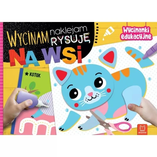 Książka dla dzieci Wycinam, naklejam, rysuję. Na wsi. Wycinanki edukacyjne