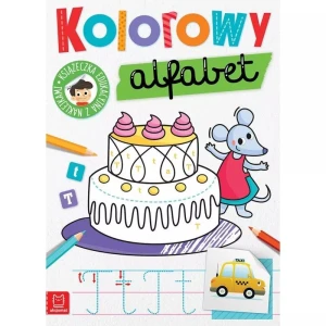 Książka dla dzieci KOLOROWY ALFABET. EDUKACYJNA KSIĄŻECZKA Z NAKLEJKAMI
