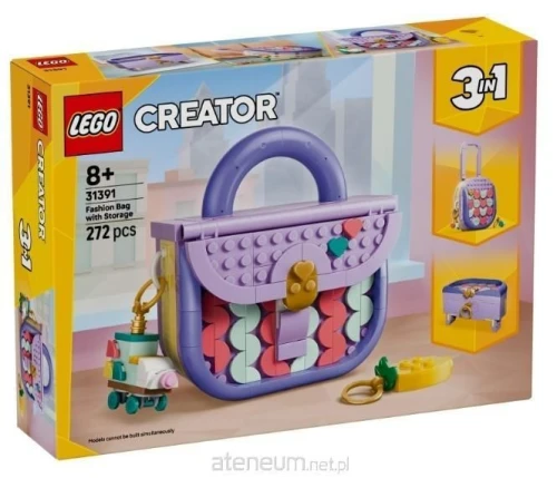 Klocki konstrukcyjne Creator 3w1 MODNA TOREBKA ZE SCHOWKIEM Lego (31391)