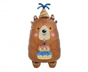 Balon foliowy Urodzinowy Miś 34x63cm Godan (BF-MIUR)