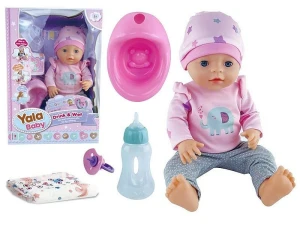 Lalka bobas 40cm, pije i siusia, z nocnikiem, butelką i akcesoriami; 38x26,5x15,5cm [mm:] 400 Adar (638815)