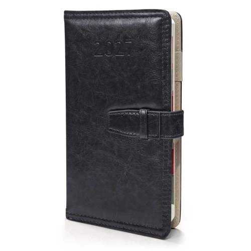 Organizer Czarny z paskiem dzienny oprawa twarda CZARNY [mm:] 107x190 Sezona (364 strony)