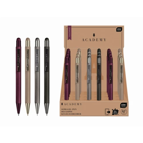 Długopis standardowy TOUCHPAD metalowy wkład czarny 0,7mm Interdruk (żelowy)