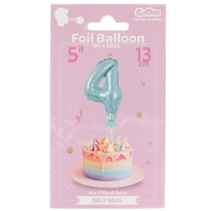 Balon foliowy błękitny 13 cm cyfra 4 Godan (BC-5BLO4)