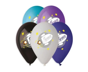 Balon gumowy Premium Hel Space rakieta 5 szt. mix 330mm 13cal Godan (GS120/838)
